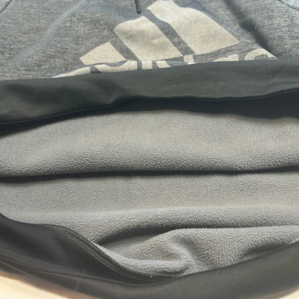 Adidas Unisex Gray Black Long Sleeve Hoodie Sweatshirt Size‎ M w/ Thumbholes
